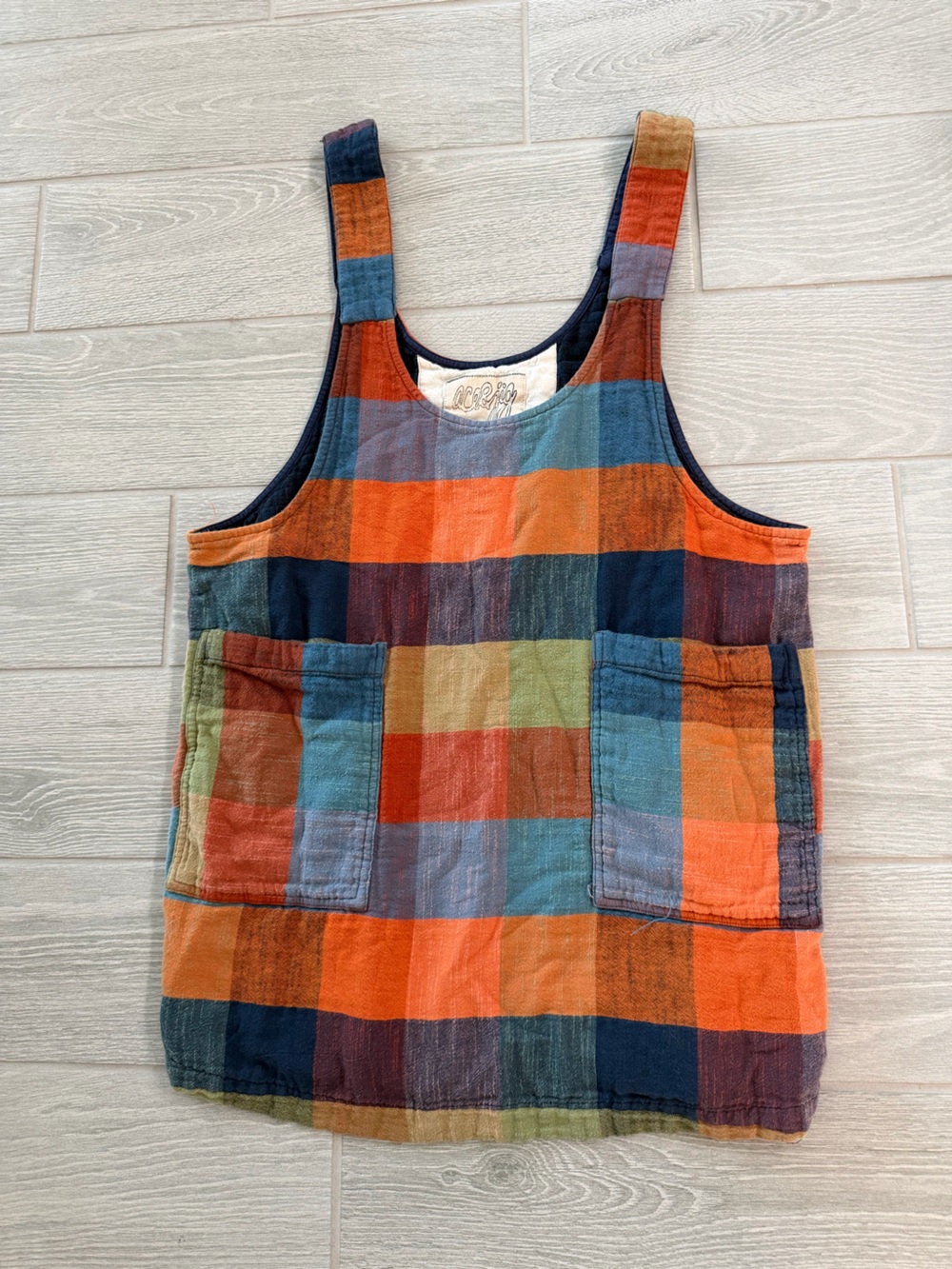 ACE & JIG Finn Checkered Patch Pockets Mini Dress Size Medium VGUC - Picture 2 of 5